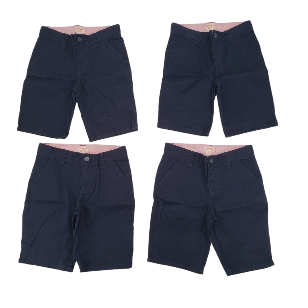 NWT Cat & Jack Girls School Uniform Shorts Size 8 - Four Pack Fighter Pi…
